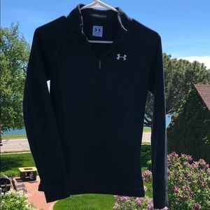 Under Armour Fleece Quarter-Zip Pullover- Black